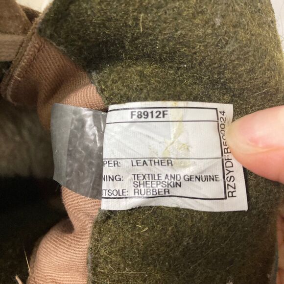 UGG Calynda Tan Suede Leather Heeled Booties Lace Up Sz 8 Shearling Lined Fall - Picture 6 of 11